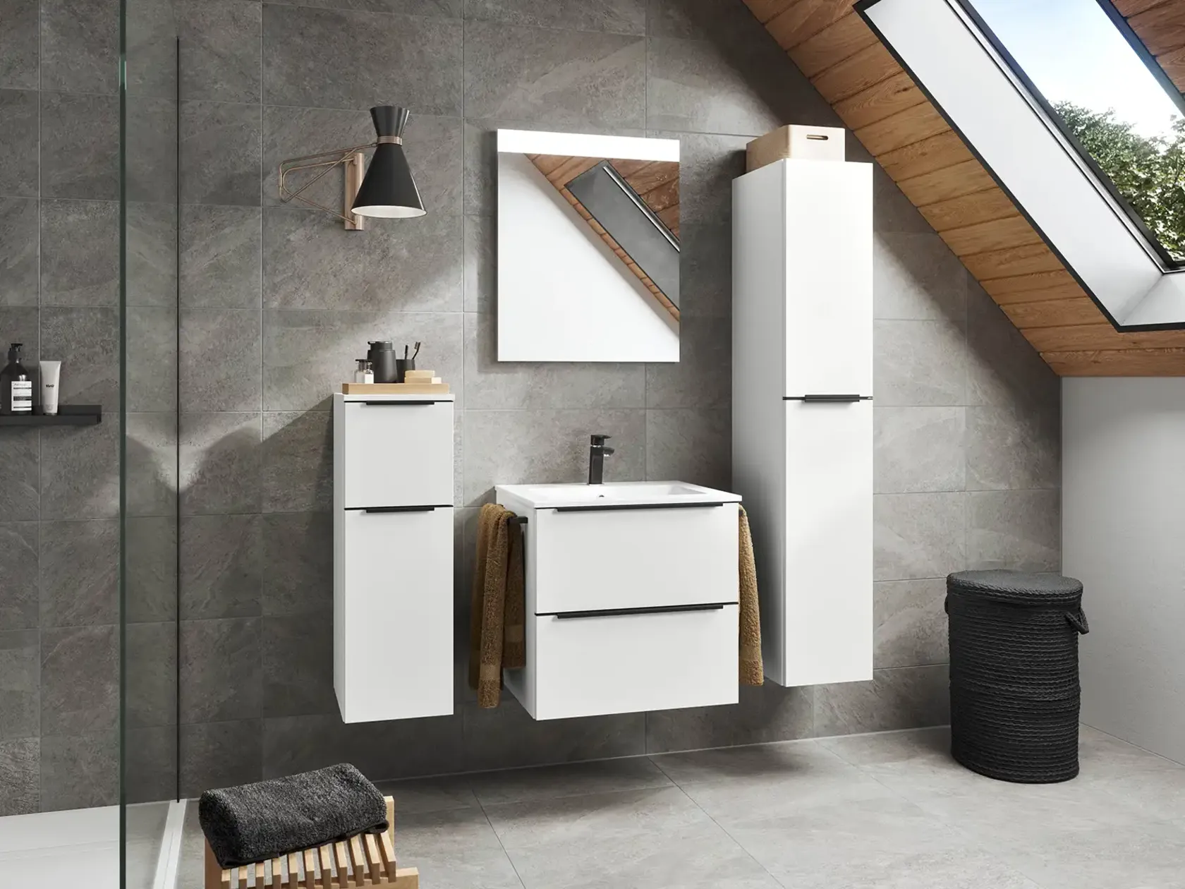 Keo Servantskap med overflatespeil og tilleggs-møbler 0