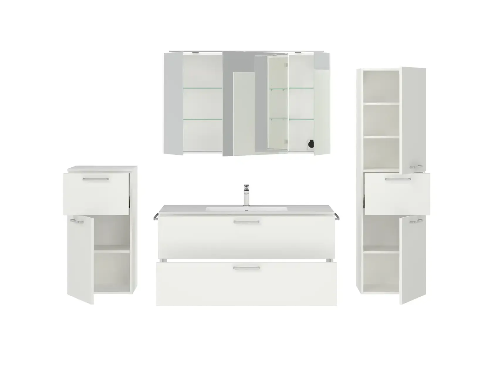 Keo Servantskap med overflatespeil og tilleggs-møbler 2