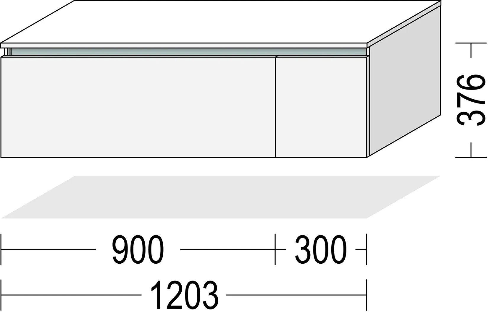 Keo Lavbord Alpin hvit 120 cm 1