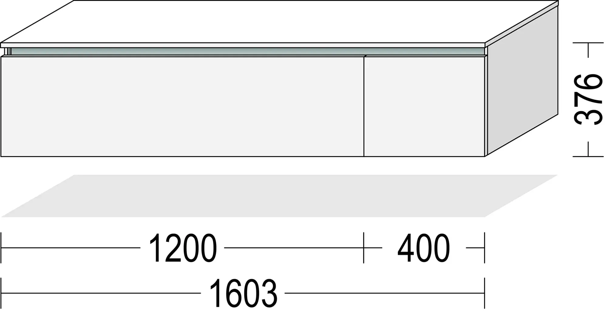 Keo Lavbord Alpin hvit 160 cm 1