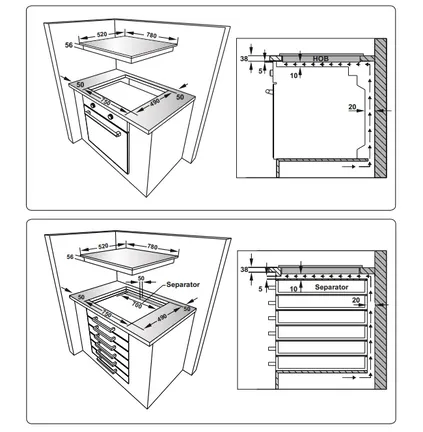 Keo LAURUS keramisk glass induksjonsplatetopp LIA780, selvstendig LIA780 1