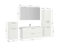 Keo Servantskap med overflatespeil og tilleggs-møbler 4