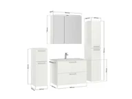 Keo Servantskap med overflatespeil og tilleggs-møbler 2