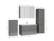 Keo Servantskap med overflatespeil og tilleggs-møbler 2