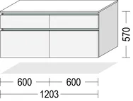 Keo Lavbord Alpin hvit 120 cm 1