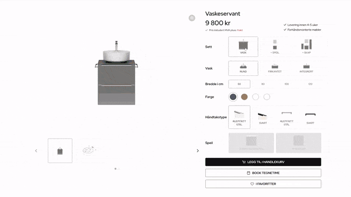 Finn den baderomskombinasjonen som passer best for deg med vår konfigurator Finn den baderomskombinasjonen som passer best for deg med vår konfigurator
