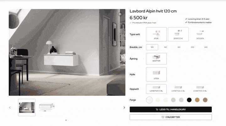 Finn den stueinnredningen som passer best for deg med vår konfigurator Finn den stueinnredningen som passer best for deg med vår konfigurator